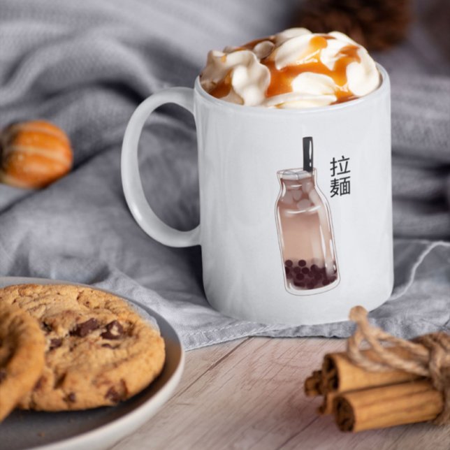 Caneca De Café Em Dois Tons chá de bobina Chá de bolha Café Mug (Criador carregado)