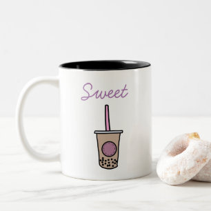 Caneca De Café Em Dois Tons Chá de bolha branca