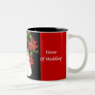 Caneca De Café Em Dois Tons Chá de casamento Vermelho de Natal/Dezembro
