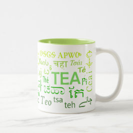 Caneca De Café Em Dois Tons Chá em cada mug de língua verde