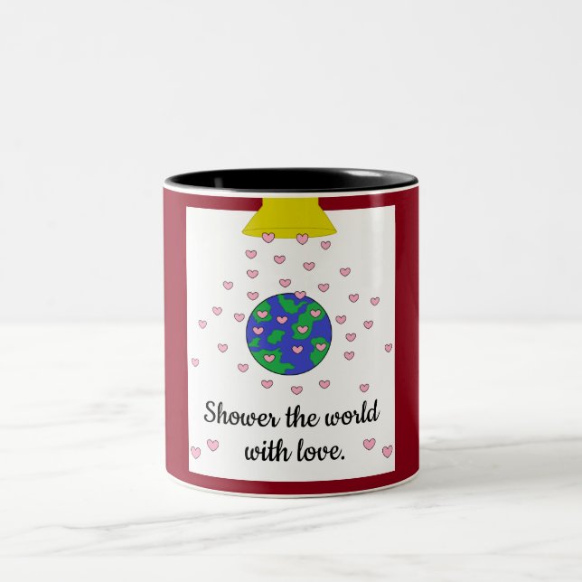 Caneca De Café Em Dois Tons Chá o mundo com amor (Centro)