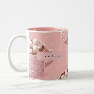 Caneca De Café Em Dois Tons Chá Quente Espelhante Personalizado Estética Paste