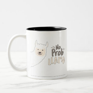 Caneca De Café Em Dois Tons Chalaça do lama, nenhuma chalaça de Problema,