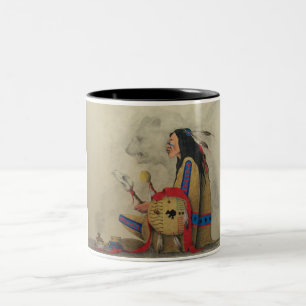 Caneca De Café Em Dois Tons Chamando os espírito
