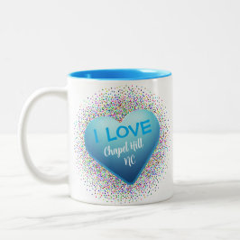 Caneca De Café Em Dois Tons Chapel Hill Blue Heart White Coffee Mug