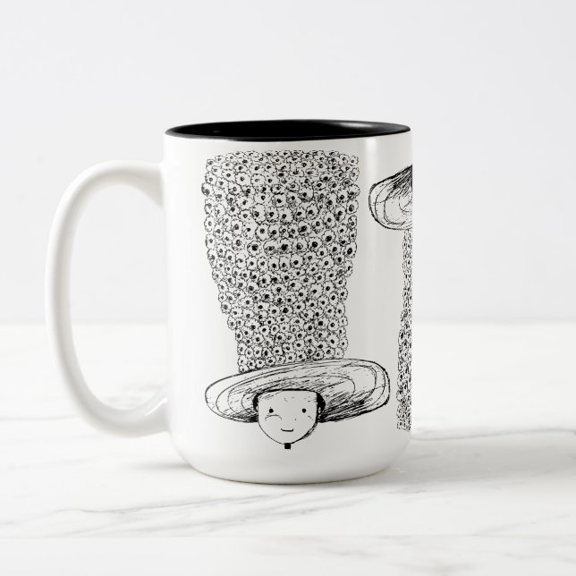 Caneca De Café Em Dois Tons Chapéu de Flor (Esquerda)