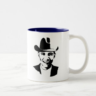 Caneca De Café Em Dois Tons Chapéu de vaqueiro de Barack Obama