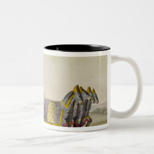 Caneca De Café Em Dois Tons Chariot chinês antigo da guerra, 'de Le Traje Anc