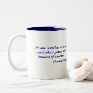 Caneca De Café Em Dois Tons Charles Dickens ninguém é citações inúteis