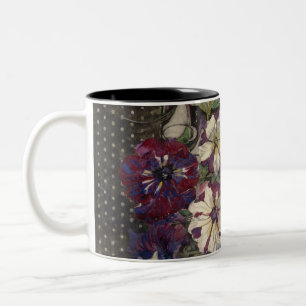Caneca De Café Em Dois Tons Charles Rennie Mackintosh - Petunias