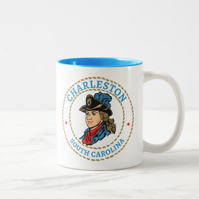 Caneca De Café Em Dois Tons Charleston South Carolina Colonial (Direita)