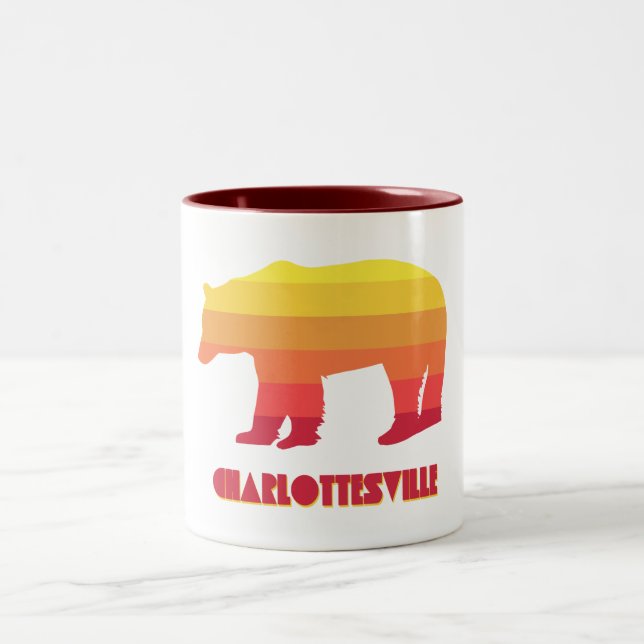 Caneca De Café Em Dois Tons Charlottesville Virginia Rainbow Bear (Centro)