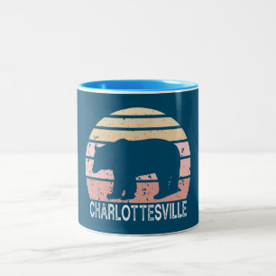 Caneca De Café Em Dois Tons Charlottesville Virginia Retro Bear