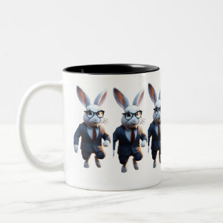 Caneca De Café Em Dois Tons "Charme Whimsical: Bunny Printed Mug for a Delight