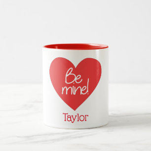 Caneca De Café Em Dois Tons Charming Be Mine Red Heart
