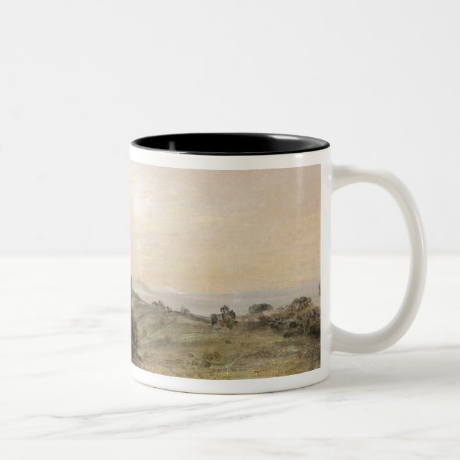 Caneca De Café Em Dois Tons Charneca de John Constable | Hampstead, olhando (Direita)