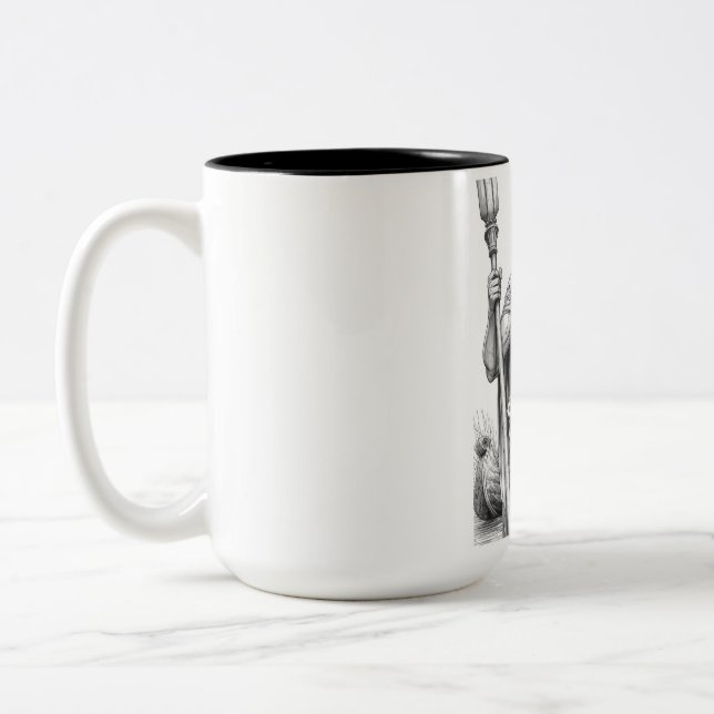 Caneca De Café Em Dois Tons Charon Ferryman Marble Statue Ink Art Mug (Esquerda)