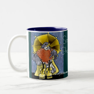 Caneca De Café Em Dois Tons Chás primavera, Rainy Day Robin Mug