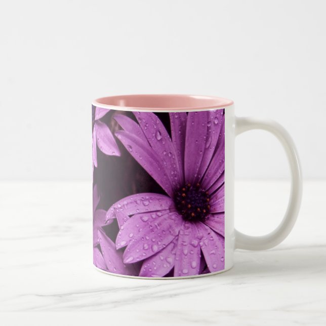 Caneca De Café Em Dois Tons Chás Rosa Flores Mole Mug (Direita)