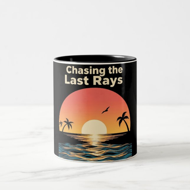 Caneca De Café Em Dois Tons Chasing The Last Ray – Sunset Dreamer Aesthetic (Centro)