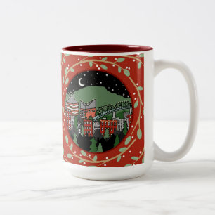 Caneca De Café Em Dois Tons Chattanooga Tennessee Holiday Mug