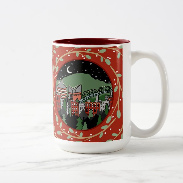 Caneca De Café Em Dois Tons Chattanooga Tennessee Holiday Mug (Direita)