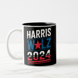 Caneca De Café Em Dois Tons Chave de Harris Waltz 2024 Eleição Kamala Harris T