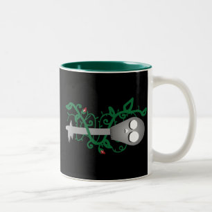 Caneca De Café Em Dois Tons Chave Skeleton