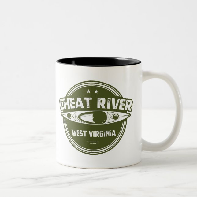 Caneca De Café Em Dois Tons Cheat River, Virgínia Ocidental (Direita)