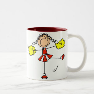 Caneca De Café Em Dois Tons Cheerleader vermelho e Dourado