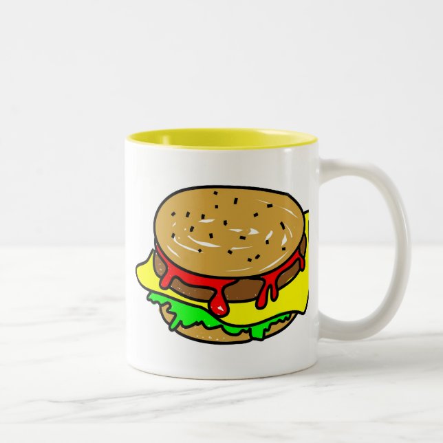 Caneca De Café Em Dois Tons cheeseburger (Direita)