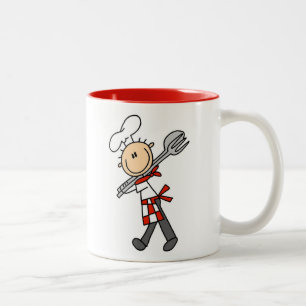 Caneca De Café Em Dois Tons Chef Com Pinças De Salada