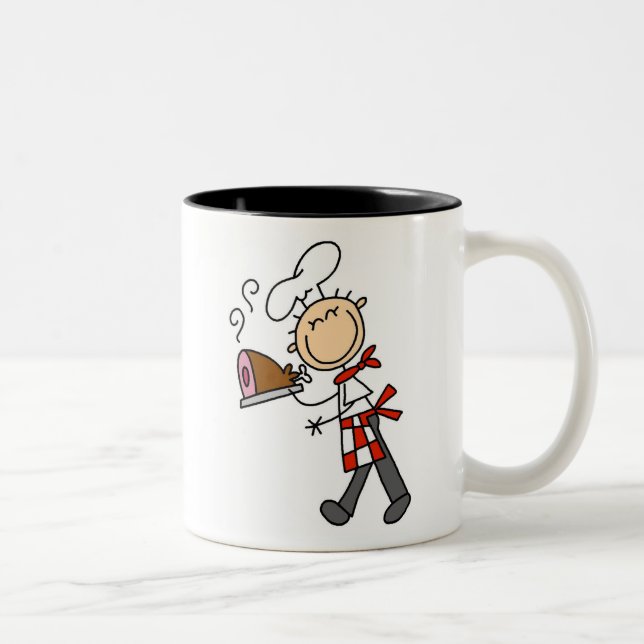 Caneca De Café Em Dois Tons Chef Com Presunto Assado (Direita)
