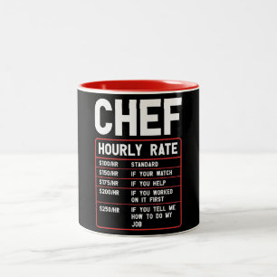 Caneca De Café Em Dois Tons Chef Engraçado Taxa Horária De Café De Dois Tons