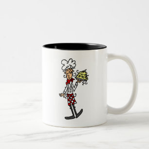 Caneca De Café Em Dois Tons Chef Italiano com Camisetas de esparguete e presen
