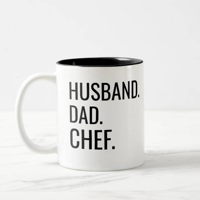 Caneca De Café Em Dois Tons Chef Pai Marido (Esquerda)