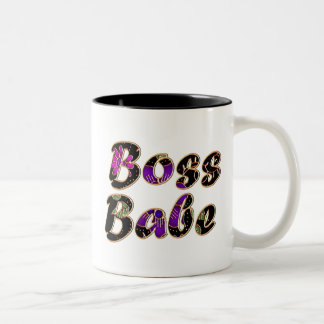 Caneca De Café Em Dois Tons Chefe Babe em Black Floral