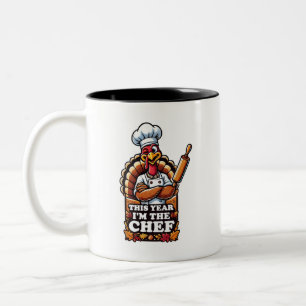 Caneca De Café Em Dois Tons Chefe de Banquete turco de Ação de Graças!