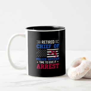 Caneca De Café Em Dois Tons Chefe De Polícia Aposentado - Engraçado American