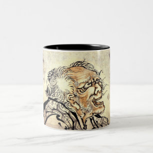 Caneca De Café Em Dois Tons Chefe De Um Velho