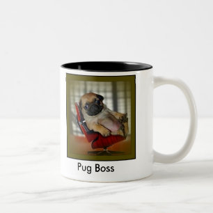 Caneca De Café Em Dois Tons Chefe do Pug
