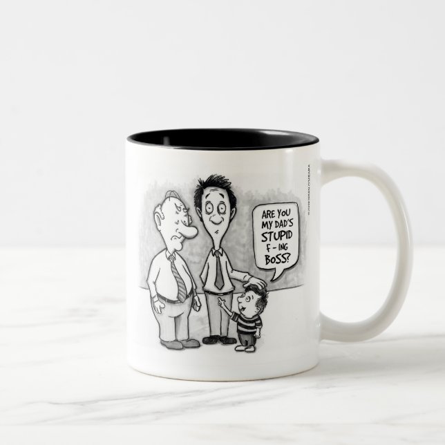 Caneca De Café Em Dois Tons Chefe estúpido de F-ing (Direita)