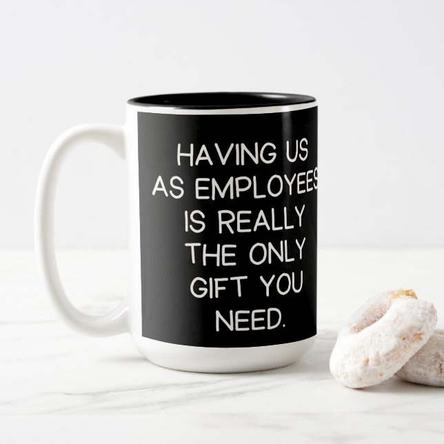 Caneca De Café Em Dois Tons Chefe Funny Funcionários Dizendo (Com Donut)