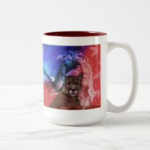Caneca De Café Em Dois Tons Chefe indiano do nativo americano
