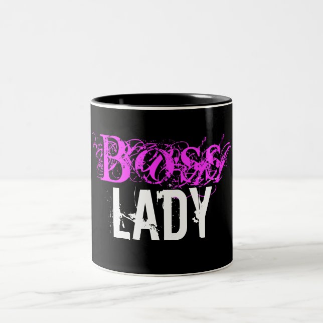 Caneca De Café Em Dois Tons Chefe Lady Gift Mug (Centro)