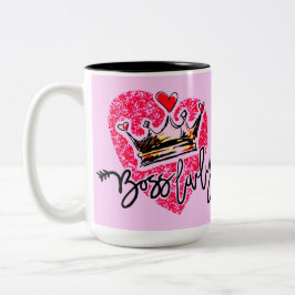 Caneca De Café Em Dois Tons Chefe Lady Pink