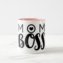 Caneca De Café Em Dois Tons CHEFE MÃE Tipografia Moderna Script Moderno Chique