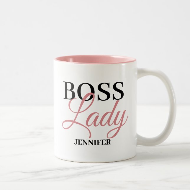 Caneca De Café Em Dois Tons Chefe Personalizado Lady Mug (Direita)