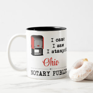 Caneca De Café Em Dois Tons Cheguei Vi Selado Notário Público Ohio