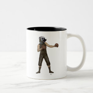 Caneca De Café Em Dois Tons Cheio de Bulldog de Boxing